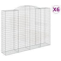 vidaXL Gabionen mit Hochbogen 6 Stk. 300x50x220/240cm...