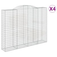 vidaXL Gabionen mit Hochbogen 4 Stk. 300x50x220/240cm...