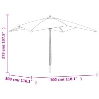 vidaXL Sonnenschirm mit Holzmast Gr&uuml;n 300x300x273 cm