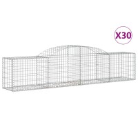 vidaXL Gabionen mit Hochbogen 30 Stk. 300x50x60/80 cm...