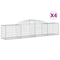 vidaXL Gabionen mit Hochbogen 4 Stk. 300x30x60/80 cm...