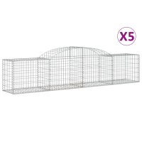 vidaXL Gabionen mit Hochbogen 5 Stk. 300x50x60/80 cm...