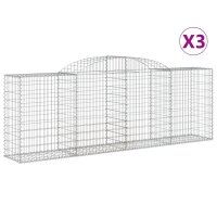 vidaXL Gabionen mit Hochbogen 3 Stk. 300x50x100/120cm...