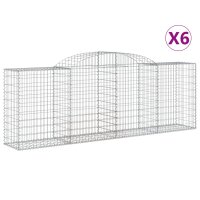 vidaXL Gabionen mit Hochbogen 6 Stk. 300x50x100/120cm Verzinktes Eisen