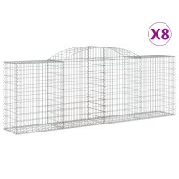 vidaXL Gabionen mit Hochbogen 8 Stk. 300x50x100/120cm...