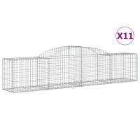 vidaXL Gabionen mit Hochbogen 11 Stk. 300x50x60/80 cm...