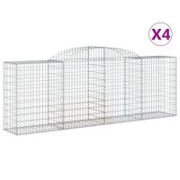 vidaXL Gabionen mit Hochbogen 4 Stk. 300x50x100/120cm...