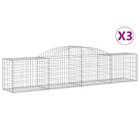 vidaXL Gabionen mit Hochbogen 3 Stk. 300x50x60/80 cm...