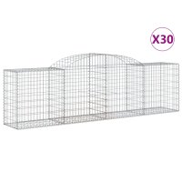 vidaXL Gabionen mit Hochbogen 30 Stk. 300x50x80/100cm...