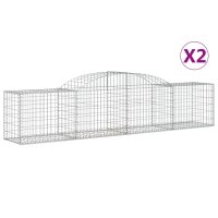 vidaXL Gabionen mit Hochbogen 2 Stk. 300x50x60/80 cm...