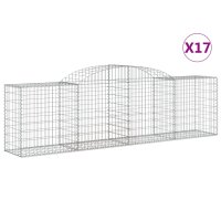 vidaXL Gabionen mit Hochbogen 17 Stk. 300x50x80/100cm...