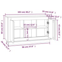 vidaXL Sideboard Hochglanz-Wei&szlig; 102x35x60 cm Holzwerkstoff