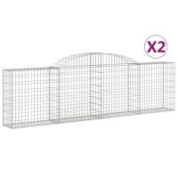 vidaXL Gabionen mit Hochbogen 2 Stk. 300x30x80/100 cm...