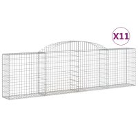 vidaXL Gabionen mit Hochbogen 11 Stk. 300x30x80/100cm...