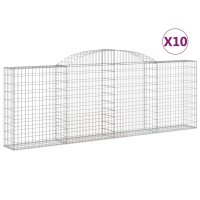 vidaXL Gabionen mit Hochbogen 10 Stk 300x30x100/120cm...