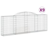 vidaXL Gabionen mit Hochbogen 9 Stk. 300x30x100/120cm...