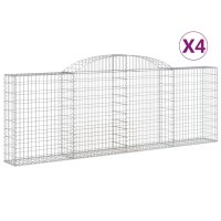 vidaXL Gabionen mit Hochbogen 4 Stk. 300x30x100/120cm...