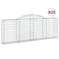 vidaXL Gabionen mit Hochbogen 25 Stk 300x30x100/120cm...