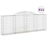 vidaXL Gabionen mit Hochbogen 11 Stk 300x30x100/120cm...