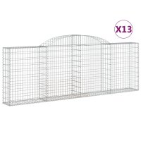 vidaXL Gabionen mit Hochbogen 13 Stk 300x30x100/120cm...