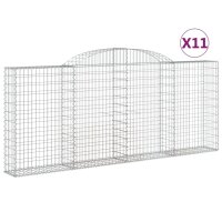 vidaXL Gabionen mit Hochbogen 11 Stk 300x30x120/140cm...