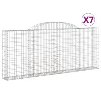 vidaXL Gabionen mit Hochbogen 7 Stk. 300x30x120/140cm...