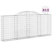 vidaXL Gabionen mit Hochbogen 13 Stk 300x30x120/140cm...