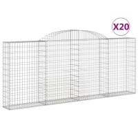 vidaXL Gabionen mit Hochbogen 20 Stk 300x30x120/140cm...