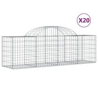 vidaXL Gabionen mit Hochbogen 20 Stk. 200x50x60/80 cm...