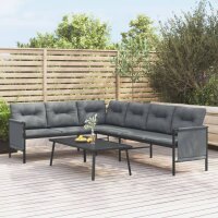 vidaXL 2-tlg. Garten-Lounge-Set Anthrazit Stahl