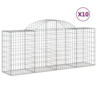 vidaXL Gabionen mit Hochbogen 10 Stk. 200x50x80/100cm...