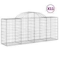 vidaXL Gabionen mit Hochbogen 11 Stk. 200x50x80/100cm...