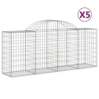 vidaXL Gabionen mit Hochbogen 5 Stk. 200x50x80/100 cm...