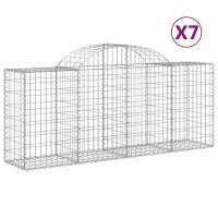 vidaXL Gabionen mit Hochbogen 7 Stk. 200x50x80/100 cm...