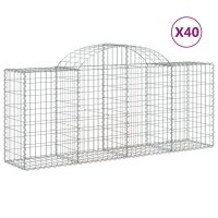 vidaXL Gabionen mit Hochbogen 40 Stk. 200x50x80/100cm...