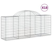 vidaXL Gabionen mit Hochbogen 18 Stk. 200x50x80/100cm...