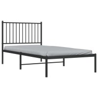 vidaXL Bettgestell mit Kopfteil Metall Schwarz 90x190 cm