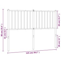 vidaXL Kopfteil Metall Wei&szlig; 120 cm