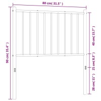 vidaXL Kopfteil Metall Wei&szlig; 75 cm