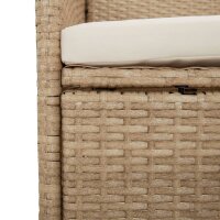 vidaXL 5-tlg. Garten-Essgruppe mit Kissen Beige Poly Rattan