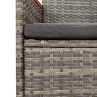 vidaXL 9-tlg. Garten-Essgruppe mit Kissen Grau Poly Rattan