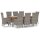 vidaXL 9-tlg. Garten-Essgruppe mit Kissen Grau Poly Rattan