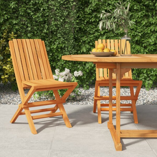 vidaXL Gartenst&uuml;hle 2 Stk. Klappbar 47x47x89 cm Massivholz Teak