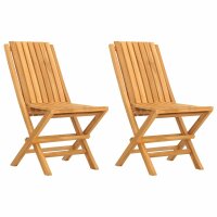 vidaXL Gartenst&uuml;hle 2 Stk. Klappbar 47x47x89 cm Massivholz Teak