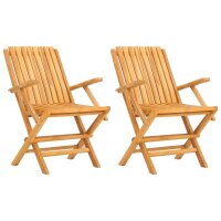 vidaXL Gartenst&uuml;hle 2 Stk. Klappbar 61x67x90 cm Massivholz Teak