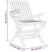 vidaXL Gartenst&uuml;hle 2 Stk. Klappbar 61x67x90 cm Massivholz Teak