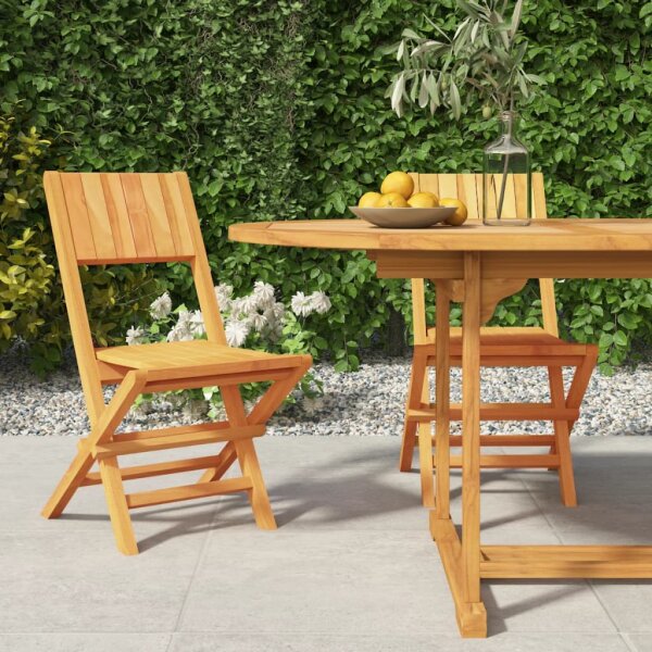 vidaXL Gartenst&uuml;hle 2 Stk. Klappbar 47x61x90 cm Massivholz Teak