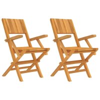 vidaXL Gartenst&uuml;hle 2 Stk. Klappbar 55x61x90 cm Massivholz Teak