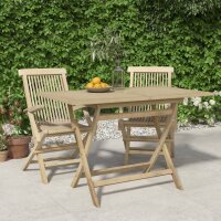 vidaXL Gartentisch Klappbar Grau 120x70x75 cm Massivholz...