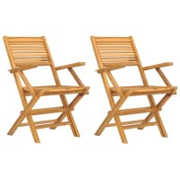 vidaXL Gartenst&uuml;hle 2 Stk. Klappbar 55x62x90 cm Massivholz Teak